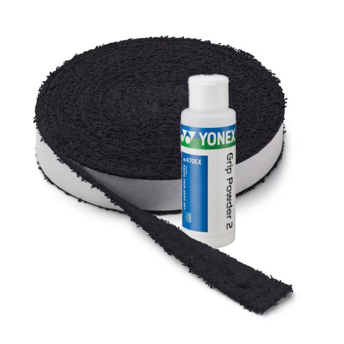 [VOORDEEL] YONEX AC402-2EX rol badstofgrip zwart met grippoeder