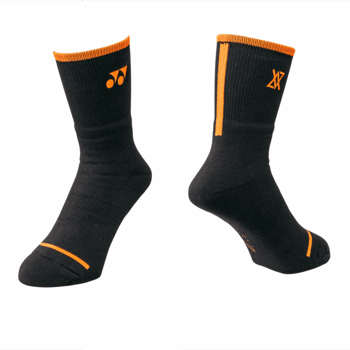 Yonex 19248YX VA crew sportsokken - zwart / oranje