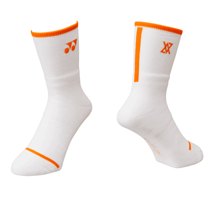 Yonex 19248YX VA crew sportsokken - wit / oranje