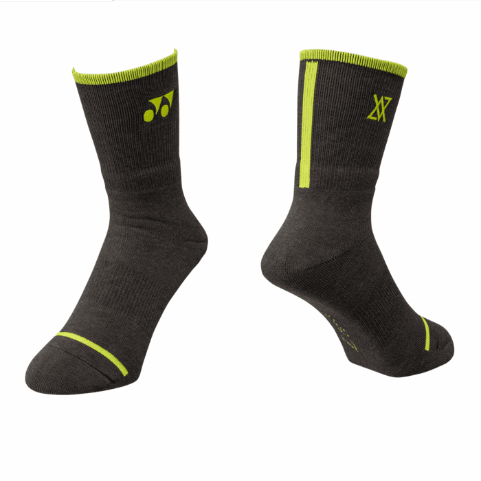Yonex 19248YX VA crew sportsokken - zwart / lime